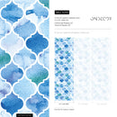 Moroccan Wallpaper with a Watercolor Trellis Motif in Blue and Teal - A099