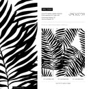 Botanical Wallpaper with Bold Palm Fronds in Black and White - B989