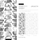 Geometric Wallpaper with a Watercolor Half-Moon Motif in Gray and White - A348