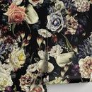 Dark Floral Wallpaper with a Moody Bouquet in Pink, White, and Purple - A841