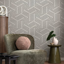 Geometric Wallpaper with a Triangle Motif in Black and White - B077