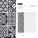 Tile Wallpaper with Ornate Geometric Patterns in Black and White - B702