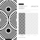 Art Deco Wallpaper Featuring a Bold Sunburst Motif in Black and White - B859