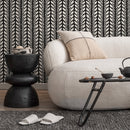 Hand-Drawn Chevron Motif in Black and Off-White - B410