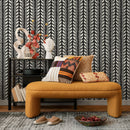 Hand-Drawn Chevron Motif in Black and Off-White - B410