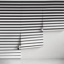 Striped Wallpaper with Bold Horizontal Lines in Black and White - B112