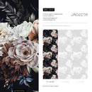 Floral Wallpaper Featuring Romantic Rose Bouquets in Pink, Mauve, and Burgundy - D545
