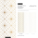 Art Deco Wallpaper with a Geometric Starburst Motif in Gold - B826