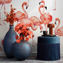 Animal Wallpaper with a Watercolor Flamingo Motif in Clay Orange - B323