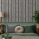 Hand-Drawn Chevron Motif in Black and Off-White - B410