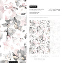 Floral Wallpaper with Abstract Watercolor Flowers in Pink and Gray - B135
