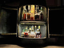 Custom made Bourbon Barrel Bistro/Pub Table Table with cabinet base and glass insert- Custom designed laser engraving available