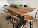 FREE SHIPPING -- Scooped Seat Bar Stools With Backs, Counter Height Stools, Brew Haus Industrial Bar Stools, Reclaimed Wood Bar Stools