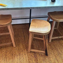 Oak Barstool, Counter Height Stool, Reclaimed Wood Tractor Seat Stool, Backless Bar Stool, Scooped Seat Kitchen Stool