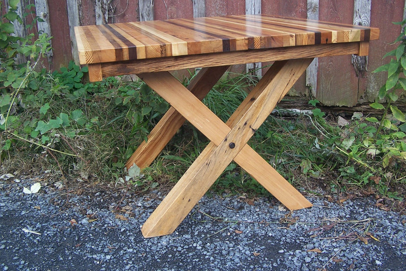 Butcher Block Island Table, Solid Wood Butcher Dining Table, Breakfast Table, Reclaimed Wood Table, Kitchen Table, Cabin Decor, Farmhouse