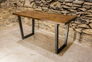 Reclaimed wood table - Dining table with industrial design - THE RAPPAHANNOCK - Wood trestle dining table / desk with metal legs
