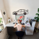 Custom Car Metal Wall Art with Spinning Wheels, Personalized Car Design, Custom Auto Gift for Men, Garage Decor, Your Car Line Art-KAFMEKA048