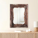 Distressed Carved 3' x 4' Solid Wood Vanity Mirror