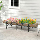 1800s Antique Large Teak Wood 114" Long Trough On Metal Stand