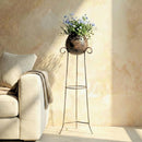 47 in. Tall Vintage Rustic Metal Planter With Stand