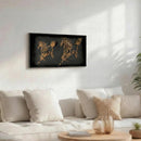 Eclectic Metal Galloping Horses In Wooden Frame Wall Art