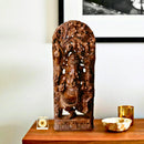 Hand Carved Solid Wood Dancing Ganesha 38 in. Tall Statue