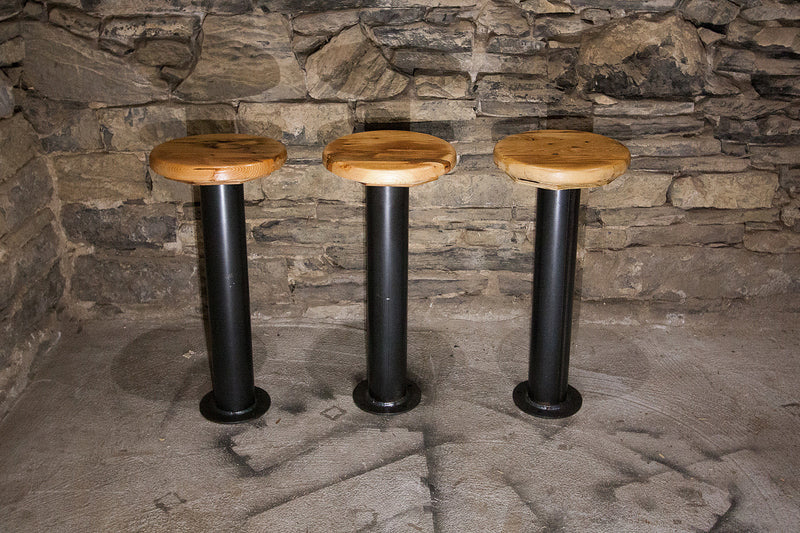 Bolt Down Bar Stools, Bar Stools Counter Height, Floor Mounted Bar Stools, Industrial Stools, Solid Wood Bar Stool, Modern Rustic Bar Stool