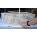 Travertine Rectangular Sink Natural Stone Above Vanity Bathroom Sink (W)23" (D)18" (H)8" height measure view