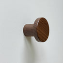 Modern "Pinta" Round Wall Hook in Lacquered Walnut