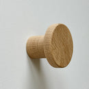 Modern "Pinta" Round Wall Hook in Unlacquered Oak