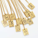 Death Tarot card necklace - Unisex gold plated necklace