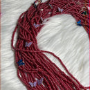 Red Waist Beads with Butterfly Charms