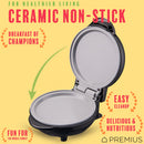 PREMIUS Ceramic Non-Stick Mini Snack Flat Griddle Maker, 4 Inch Mold