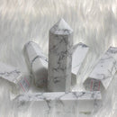 White Howlite point Tower - AAA Howlite crystal