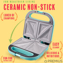 PREMIUS Ceramic Non-Stick Double Slice Sandwich Maker, 8.25x4.75 Inch Mold