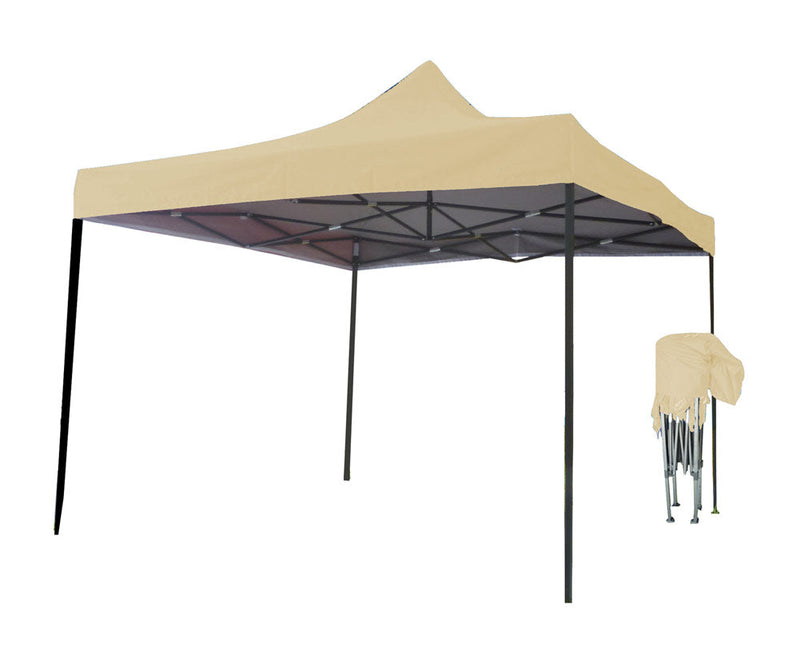 Just Relax Folding Gazebo Canopy, Beige, 10x10 Feet