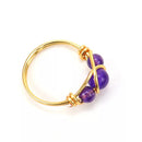 Hand wrapped healing crystal beads rings