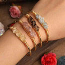 Natural crystal stone bangles - Gold