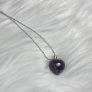 Purple Amethyst heart necklace - February birthstone