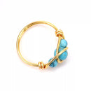 Hand wrapped healing crystal beads rings