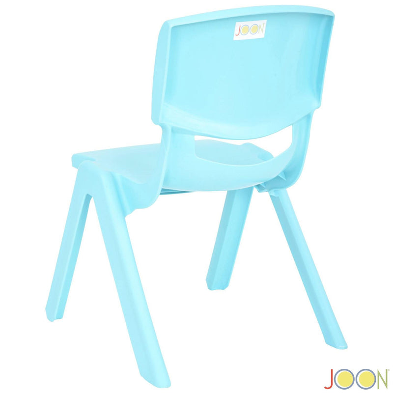 JOON Stackable Plastic Kids Learning Chairs, Baby Blue, 20.5x12.75X11 Inches, 2-Pack (Pack of 2)