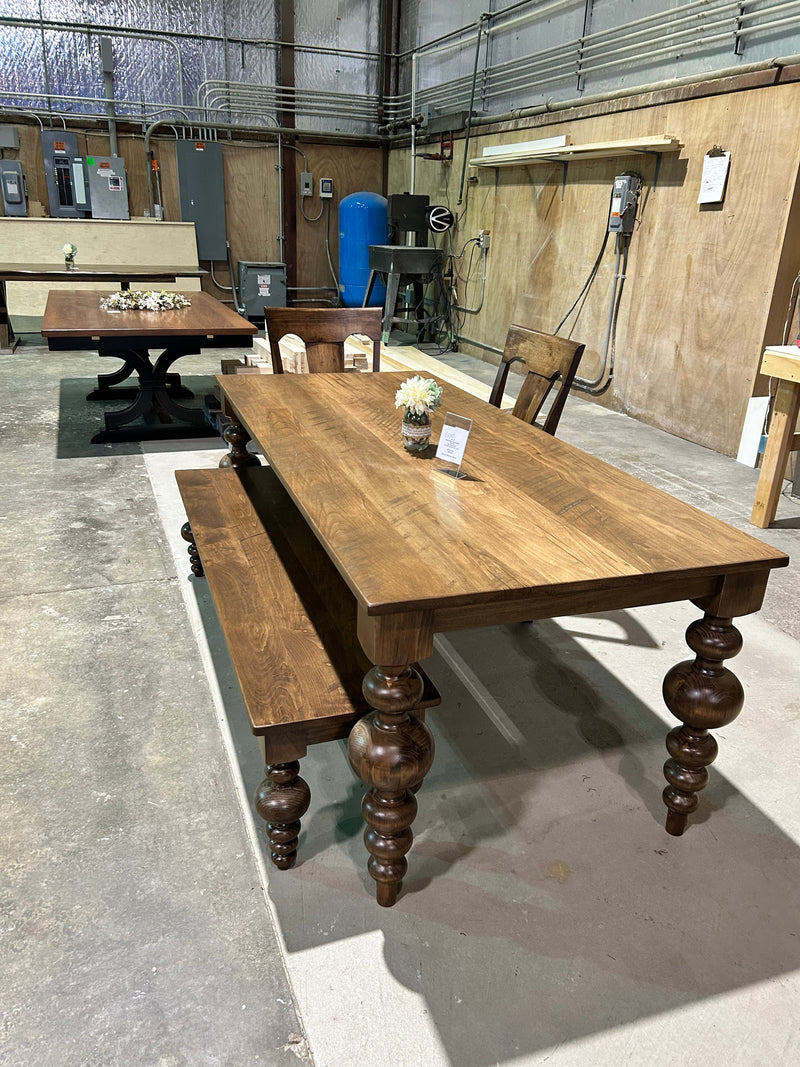 Massive Modern Spindle Leg Style Dining Table