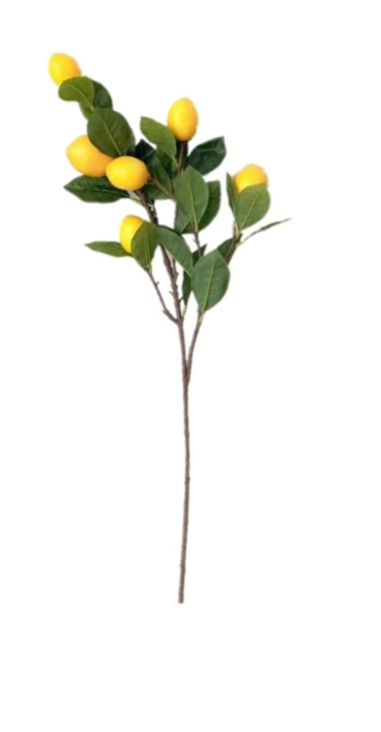 Artificial Lemon Stems - Bundle of 3