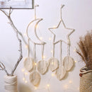 Macrame Wall decor with Light - Boho Moon & Star