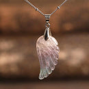 Angel Wing Crystal Necklace-Gemstone silver necklace