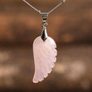 Angel Wing Crystal Necklace-Gemstone silver necklace