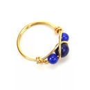 Hand wrapped healing crystal beads rings