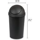Sterilite Round SwingTop Wastebasket, Black, 3 Gallon