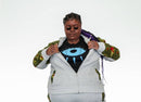 Green & Grey African Print Hoodie