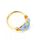 Hand wrapped healing crystal beads rings